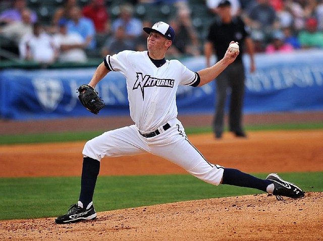 Northwest Arkansas pitcher Sam Selman allowed 2 earned runs on 3 hits with 4 strikeouts and 1 walk in 5 1/3 innings of the Naturals’ 3-2 victory over the Arkansas Travelers on Tuesday at Arvest Ballpark in Springdale.