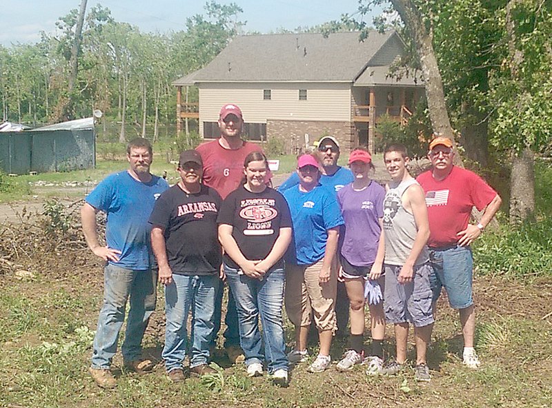 Photograph submitted Some of the members of Westside Baptist Church on site in Vilonia where two different crews went to minister to those affected by recent tornadoes.