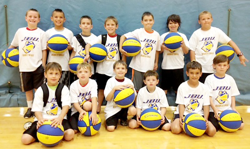 Submitted Photo Gentry kindergarten through third-grade boys completed four days of intense training at the 2014 JBU boys youth basketball camp June 9-12. Pictured are: Aiden Bolinger (front, left), Ethan Tromp, CJ Bolinger, Houston Nance, Garrett Jech, Owen Foreman, Jonathan Chapman (back, left), Brayden Feathers, Addison Taylor, Tucker Hodges, Cole Hays, Carey Tromp and Kaden Morgan.