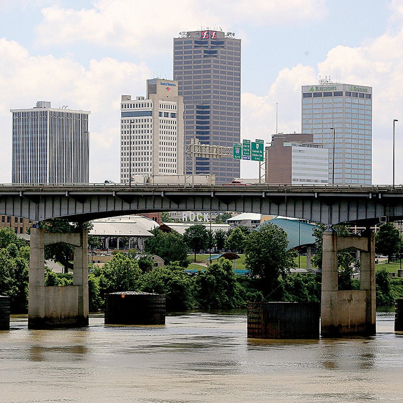 Traffic moves over the Interstate 30 bridge between Little Rock and North Little Rock on Wednesday. About 125,000 vehicles cross the Arkansas River daily on the bridge, which is more than 50 years old.