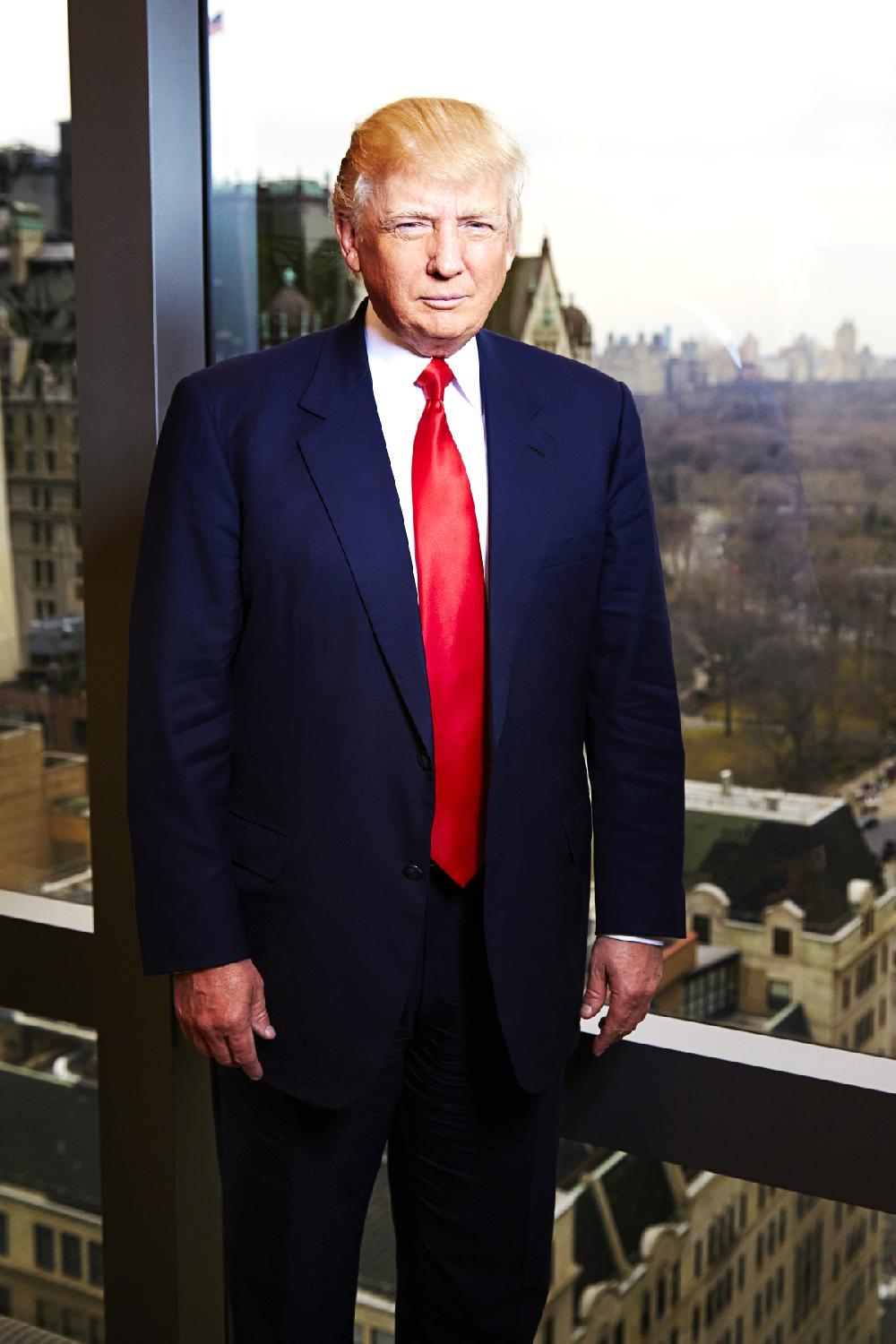 This Feb. 26, 2013 photo shows businessman and TV personality Donald Trump from "The Celebrity Apprentice," at his office at Trump Tower in New York. The two-hour premiere of "All-Star Celebrity Apprentice"  airs Sunday at 9 p.m. EST on NBC. (Photo by Dan Hallman/Invision/AP)