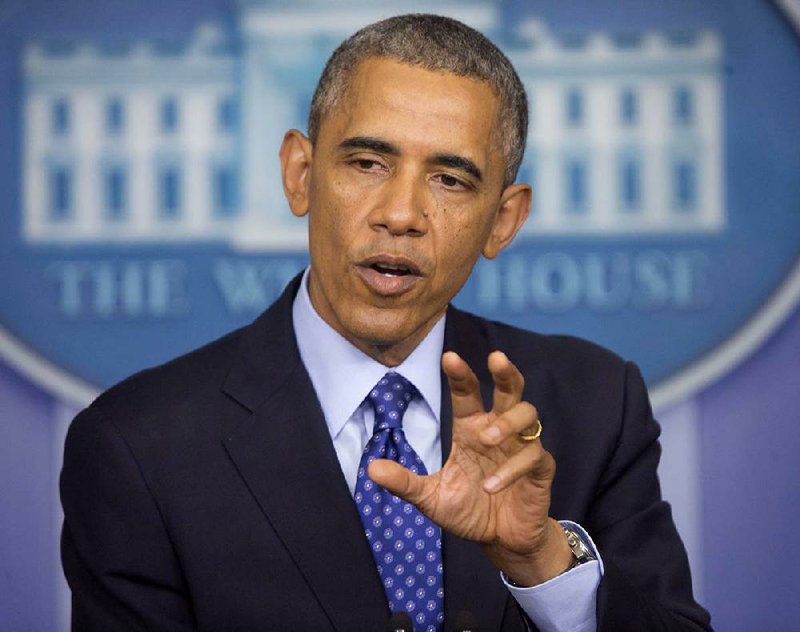 President Barack Obama speaks Thursday about the situation in Iraq in the Brady Press Briefing Room of the White House.