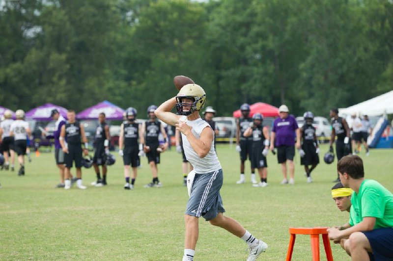 Pulaski Academy quarterback Will Hefley threw four touchdown passes in the Shootout of the South championship game Saturday against Fayetteville.