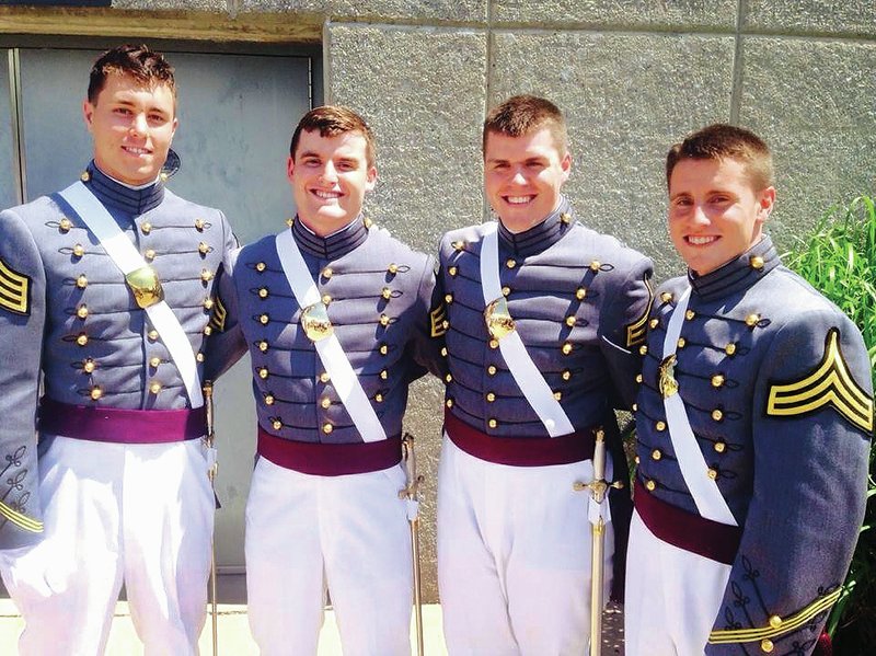 Courtesy Photo Chris Smith, from left, Ben Nichols, Jonathan Mortensen and Adam Irons, all Bentonville High School&#8217;s class of 2010, are graduating from the U.S. Military Academy at West Point, N.Y.