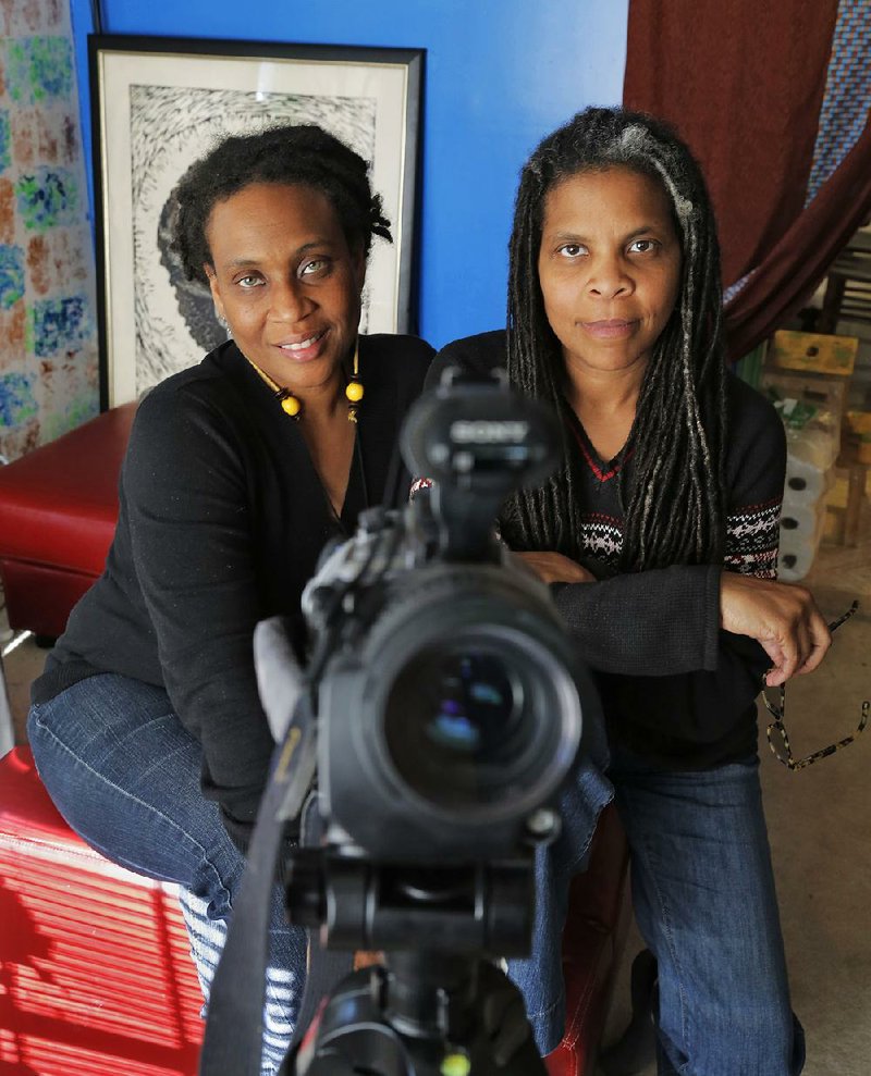 Arkansas Democrat-Gazette/JOHN SYKES JR. - Filmmakers Maat.ra Butterfly and Marie Amaya (right).