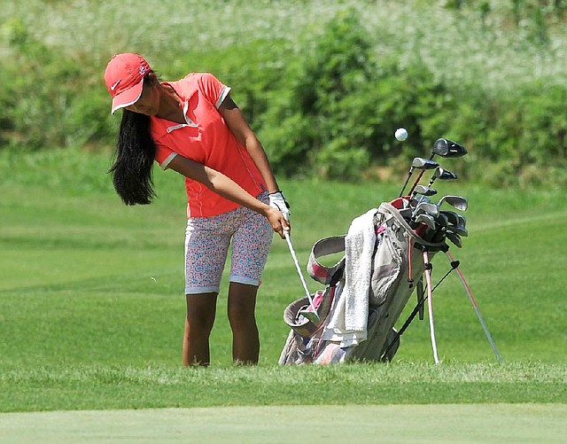 Elizabeth Moon, 14, of Forrest City shot a final-round 77 to defeat Kirsten Garner by one stroke and win the girls division of the ASGA Junior Stroke Play Championship at Shadow Valley Country Club in Rogers.