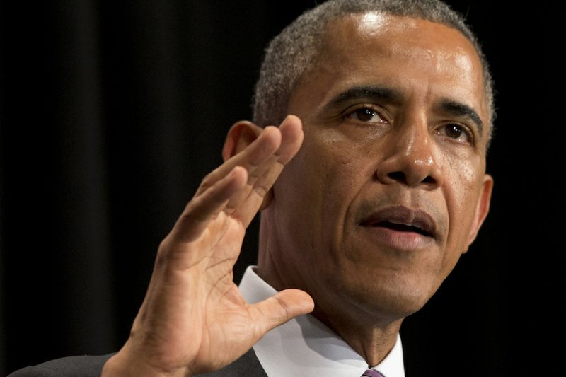 This June 25, 2014, file photo shows President Barack Obama speaking in Washington. The Supreme Court on Thursday, June 26, 2014, limited the president's power to fill high-level vacancies with temporary appointments, ruling in favor of Senate Republicans in their partisan clash with President Barack Obama. 