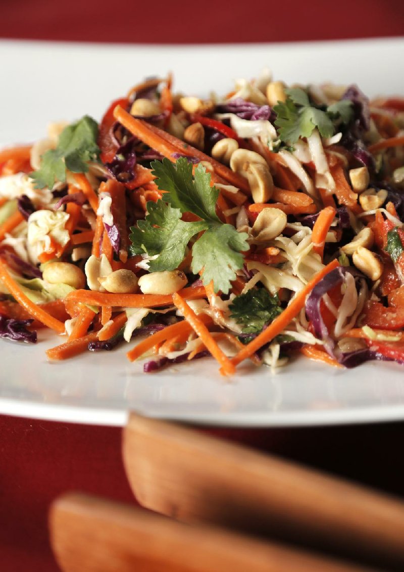 Asian Slaw With Ginger-Peanut Dressing