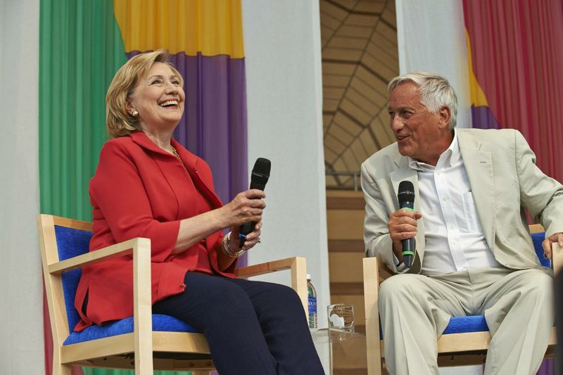 Hillary Rodham Clinton (left) appears Monday at the Aspen Ideas Festival in Aspen, Colo. Clinton has kept a busy speaking schedule since stepping down as secretary of state.