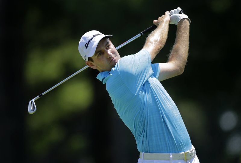 Brendon Todd tees off on the second hole during the final round of the Quicken Loans National PGA golf tournament, Sunday, June 29, 2014, in Bethesda, Md. 