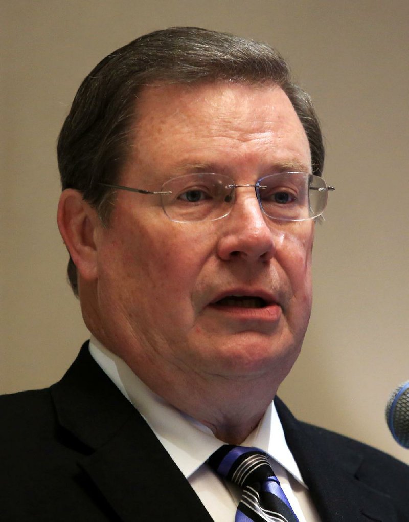 Little Rock Mayor Mark Stodola speaks June 20, 2014, in Little Rock at the Arkansas Municipal League's 80th Convention. 