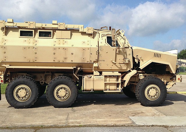 Staff Photo Tracy M. Neal The Benton County Sheriff&#8217;s Office bought this Mine-Resistant Ambush Protected vehicle, commonly known as an MRAP, for $5,000 at a military surplus sale. This version is a Caiman, manufactured by BAE Systems. It&#8217;s been in production since 2007.