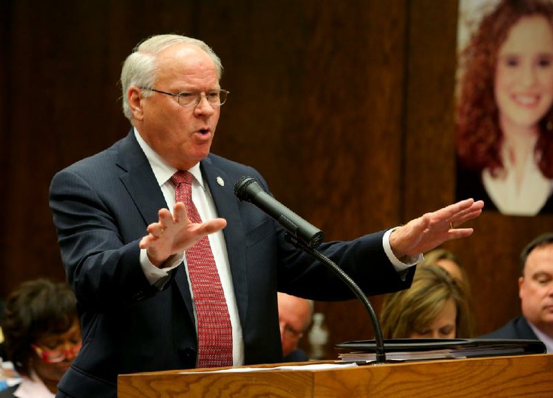 7/9/14
Arkansas Democrat-Gazette/STEPHEN B. THORNTON
Fort Smith Public Schools superintendent Benny Gooden addresses the Arkansas State Board of Education concerning the academic distress designation of an alternative learning center in his district Thursday afternoon during the state Board of Education meeting. 