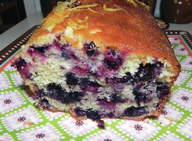 Lemon Glazed Blueberry Tea Bread