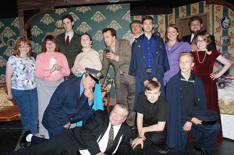 The cast and crew of Arsenic and Old Lace, which will be performed for three weekends by the Conway Dinner Theater, include, front row, from left, Bill Meehan, Frank Norris, Matthew Norris and Trey Smith; second row, stage director Lisha Nation, Nancy Allen, Rosalyn Moix, Jim Guinee, Tanner Meyer, director Kimberly Norris and Sarah Rawlinson; and third row, Doug Luman, Rick Garner and Devin Sims.