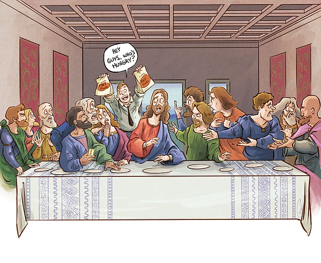 Arkansas Democrat-Gazette illustration of the Last Supper.