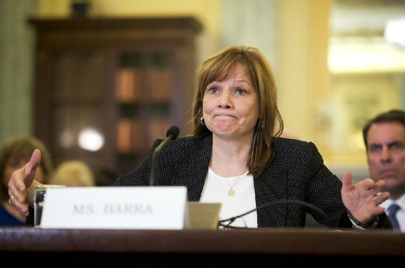 Mary Barra, chief executive officer of General Motors, testifi es about problems with the company’s vehicles on Capitol Hill in April. She and other GM officials are likely to face intense scrutiny again Thursday at a Senate hearing.