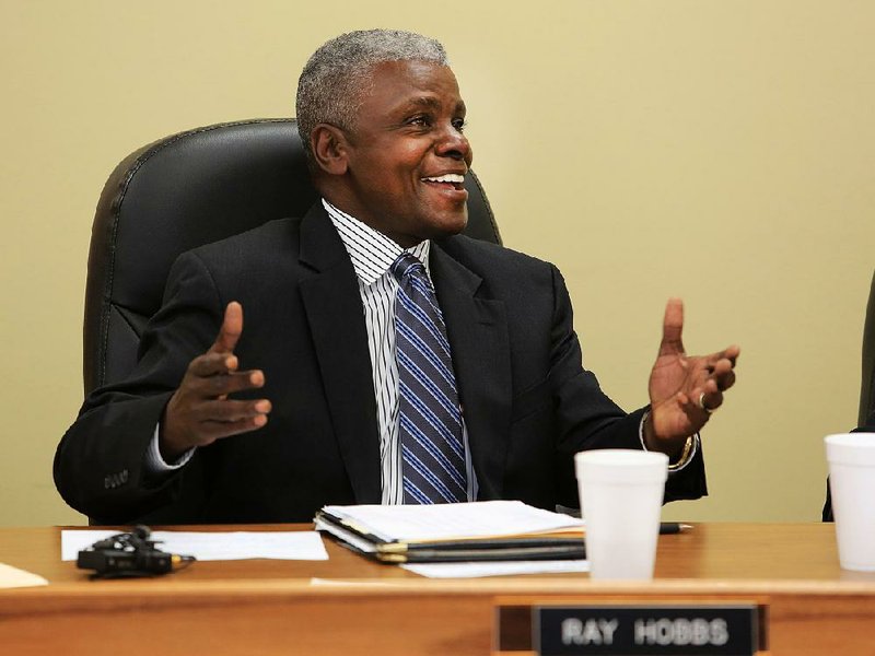 Arkansas Democrat-Gazette/RICK MCFARLAND --08/19/13--   Ray Hobbs, director Arkansas Department of Corrections, gives a report concerning prison bed numbers during a special meeting of the state Board of Corrections in Little Rock Monday.