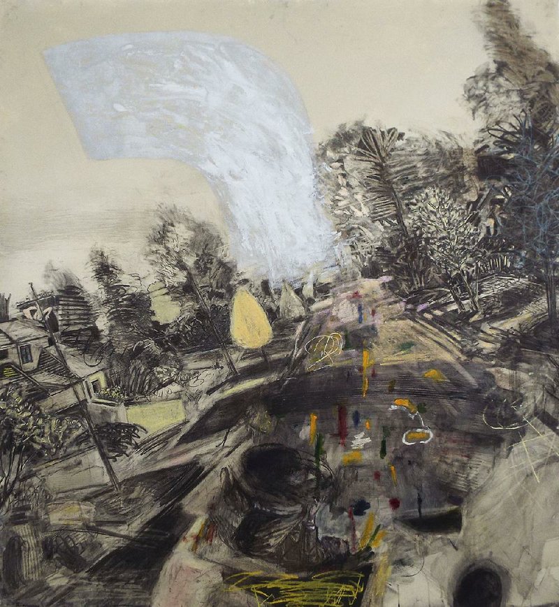 David Bailin’s Slippage won the Grand Award at this year’s Delta Exhibition at the Arkansas Arts Center. The Little Rock artist created this work from charcoal, oil, pastel and coffee on paper. It is 78 by 83 inches.