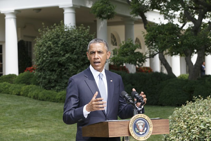 President Barack Obama makes a statement on the situations in Ukraine and Gaza, at the White House in Washington on Monday, July 21, 2014. 