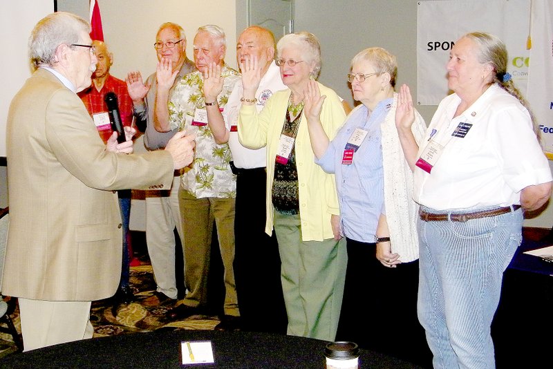 Submitted Newly elected officers of the National Association of Active and Retired Employees Arkansas Federation of Chapters are installed during the recent state convention. Second from left is Frank Barbieri of Bella Vista, vice president of District 3 South.