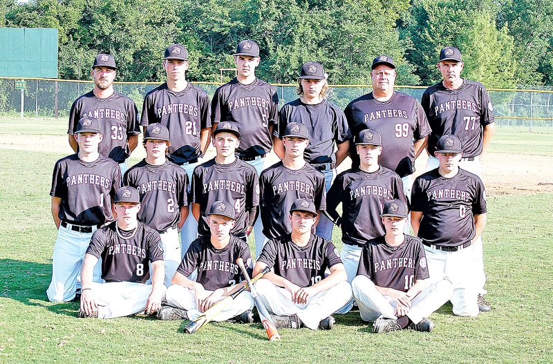 STAFF PHOTO Graham Thomas The Siloam Springs Panthers 15-and-under baseball team will be the host team for this weekend&#8217;s Babe Ruth Southwest Region Tournament at James Butts Baseball Park. The Panthers host Long Beach, Miss., at 8:30 p.m. today. Pictured are team members: Front from left, Cole Reed, Austin Price, Daniel Kent, Eli Hawbaker; middle, Harrison Kretzer, Matthew McSpadden, Dodge Pruitt, Chandler Cook, Zac Bolstad, Kaleb Francis; back, manager Marc Hawbaker, Logan Hamilton, Josh Hunt, Chance Junkermann, assistant coach Danny Bolstad and assistant coach Mike Hunt.