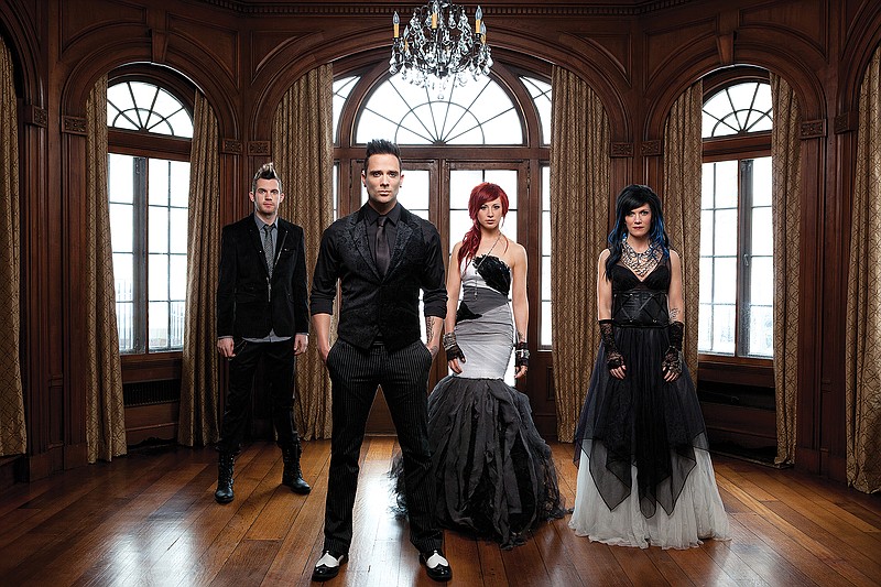Submitted photo BAND MEMBERS: Skillet members are, from left, Seth Morrison, John Cooper, Jen Ledger and Korey Cooper.