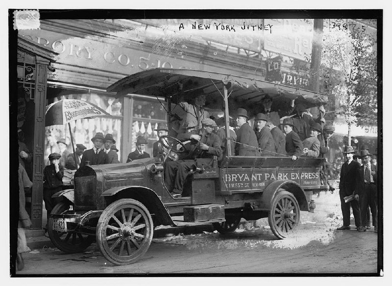 The jitney, shown here in New York City, offered alternate ride options to its customers.