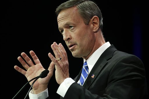 FILE - In this March 8, 2014, file photo, Maryland Gov. Martin O'Malley speaks during a general session at the California Democrats State Convention in Los Angeles. O'Malley's latest foray into Iowa begins, appropriately, in a place called Clinton. The Maryland governor is filling the void in Iowa, New Hampshire and beyond during the infancy of the 2016 presidential race, campaigning for fellow Democrats and making personal appeals while former secretary of state Hillary Rodham Clinton remains the prohibitive, if undeclared, favorite. Starting the weekend in Clinton, Iowa, the relatively unknown O'Malley is trying to lay the groundwork for a presidential campaign whether Clinton runs or not.
