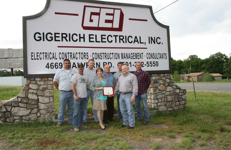 Submitted photo Scott Brown and his crew at Gigerich Electrical Inc. received a certificate of appreciation from Hot Springs Chapter 80 UDC. Martha Koon presented the certificate to GEI for its generous installation of energy efficient lighting at Confederate Memorial Park and its service to the community. The new lighting has been an improvement to the chapter&#8217;s monthly electric bills and repairs.