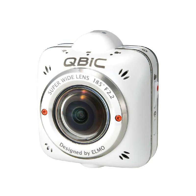 The Elmo QBiC MS-1 is meant to be worn or mounted for action shots while outdoors. The camera includes a fisheye lens.