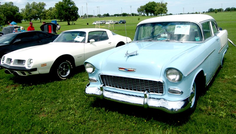 Photo by Mike Eckels Two cars, one from the &#8217;50s (right), and one from the &#8217;70s (left) were on display last year during the 60th Annual Decatur Barbecue.