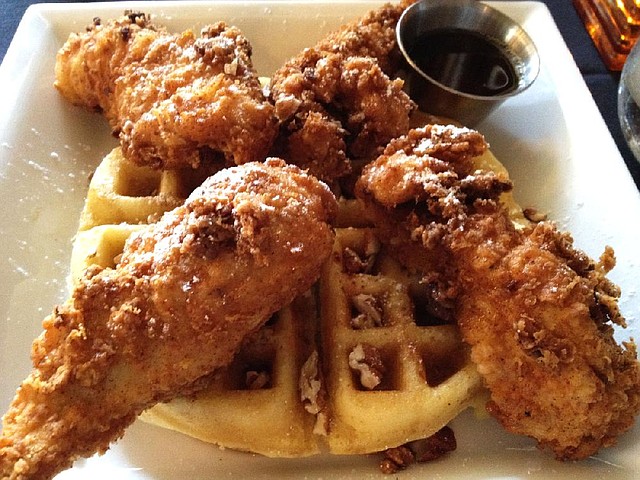 World Traveling Joe’s Spicy Paper Sack Fried Chicken & Waffles is a new item well worth ordering at the newest incarnation of Lulav.