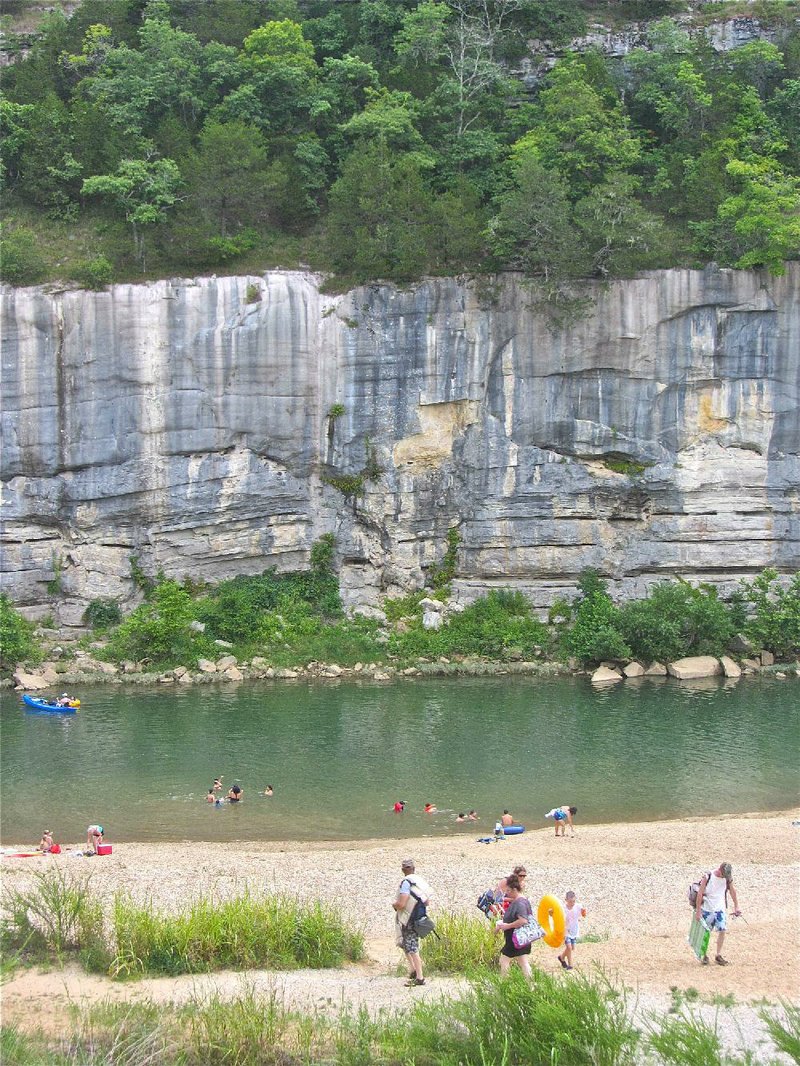 Swimming and canoeing are summer pleasures at Buffalo Point, on the lower stretch of Buffalo National River as it nears the White River.
