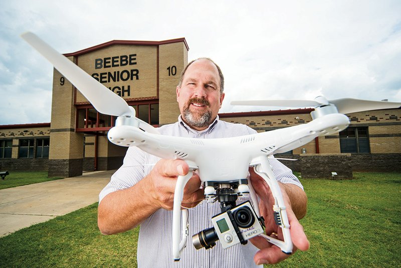 Beebe High School 9-10 Principal Mike Tarkington is excited about the unmanned-aerial-vehicle class the school will introduce in the new school year.