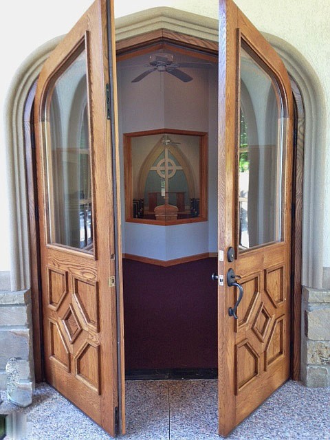 Submitted photo OPEN DOORS: The doors of the new All Saints Anglican Church stand open as an invitation to all to visit and worship.