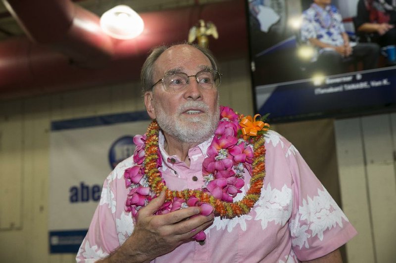 Hawaii Gov. Neil Abercrombie speaks to supporters at Abercrombie headquarters, Saturday, Aug. 9, 2014 in Honolulu. In a stunning defeat for an incumbent, Hawaii Gov. Neil Abercrombie was unseated by a fellow Democrat in Saturday's primary election, as Democratic voters chose state Sen. David Ige as their nominee in one of two marquee races that have divided the party. (AP Photo/Marco Garcia)