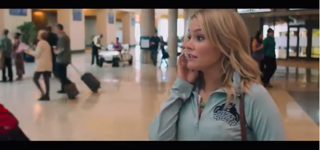 Actress Cassi Thomson wears a sweatshirt with the University of Central Arkansas logo embroidered on it in the new Left Behind movie, set to hit theaters Oct. 3. 