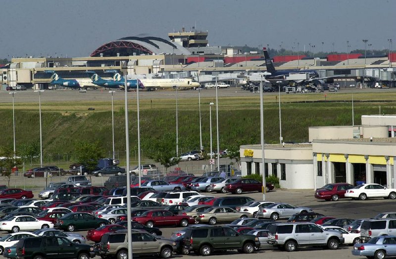 Planes fill the gates at Pittsburgh International Airport in this 2001 file photo. Natural gas royalties from drilling beneath the runways and terminals will generate about $20 million per year for the airport, officials estimate.