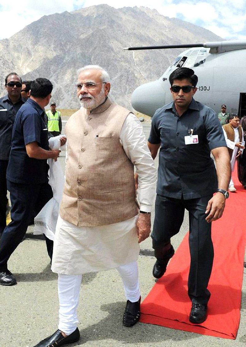 Indian Prime Minister Narendra Modi arrives Tuesday for a visit to Kargil in northern India near the Pakistani border.