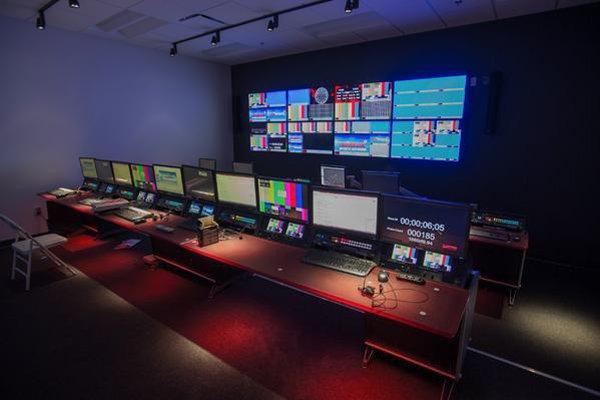 Here is a look inside Arkansas' SEC Network control room. (photo courtesy Mike Waddell)