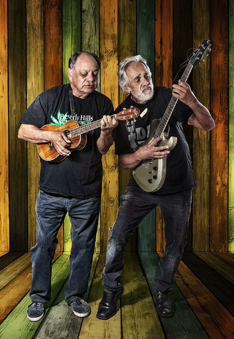 Cheech & Chong — Richard “Cheech” (left) Marin and Tommy Chong — will bring their “Up in Smoke” Cheech & Chong and War North American Tour to Rogers on Saturday.
