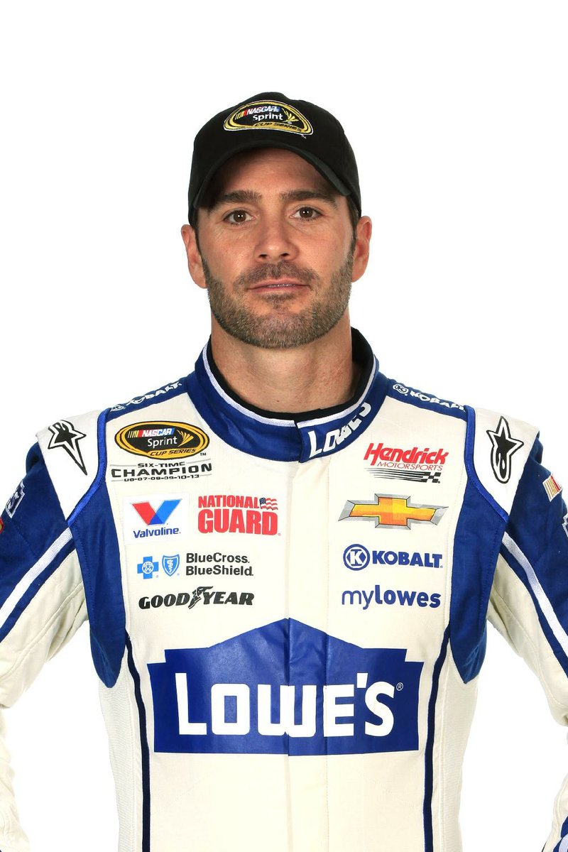 DAYTONA BEACH, FL - FEBRUARY 13:  NASCAR Sprint Cup Series driver Jimmie Johnson poses for a portrait during the 2014 NASCAR Media Day at Daytona International Speedway on February 13, 2014 in Daytona Beach, Florida.  (Photo by Jamie Squire/NASCAR via Getty Images) 