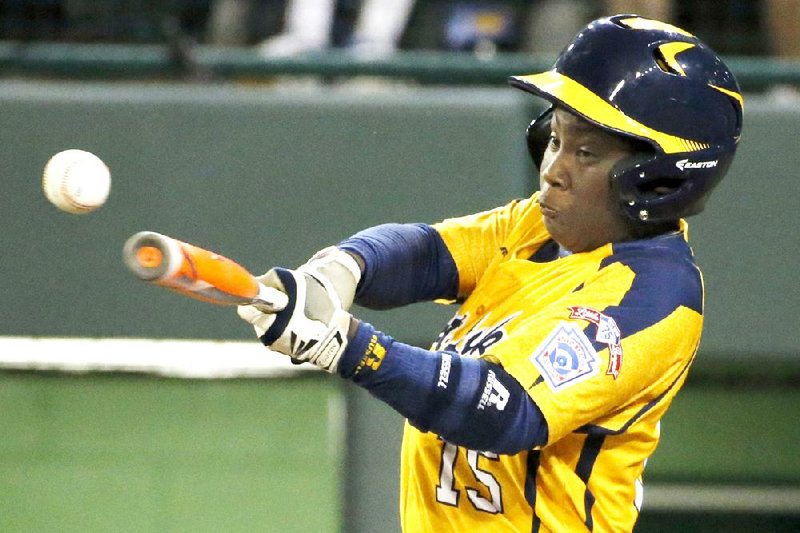 Chicago’s Darion Radcliff hit an RBI single off Pearland, Texas, pitcher Walter Maeker III in the fourth inning of a 6-1 victory Tuesday at the Little League World Series in South Williamsport, Pa.