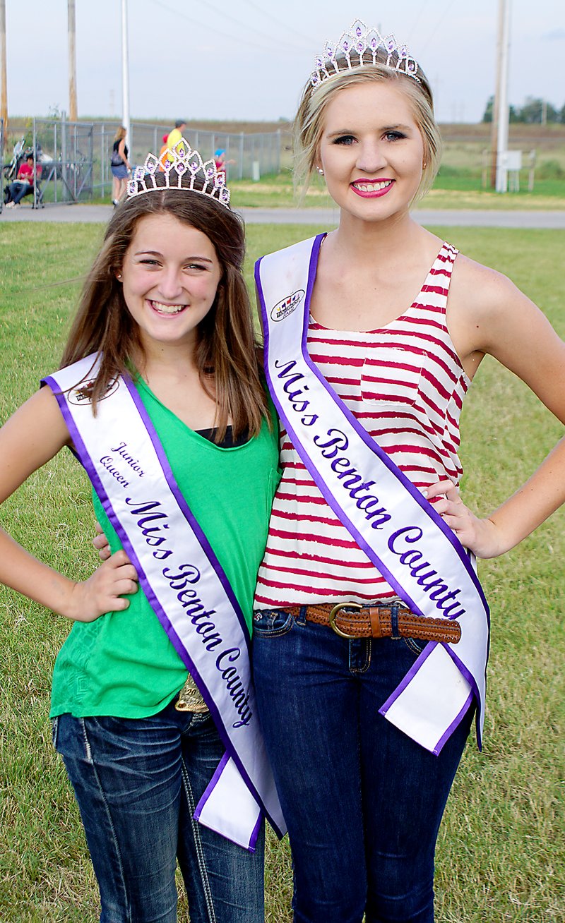 Kendall Yarbrough, 14, and Megan McAfee, 17, both of Gravette, were chosen Junior Miss Benton County and Miss Benton County, 2014.