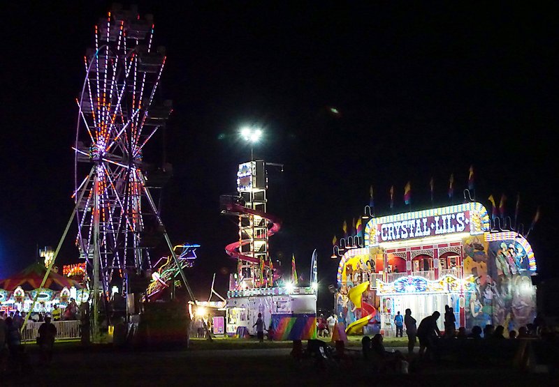 The carnival lit up the night sky at the Benton County Fairgrounds on Saturday night.