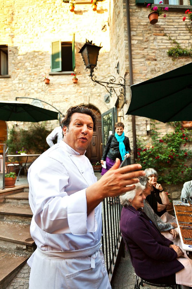 Understanding hand gestures is key to communicating in Italy. Here an Italian chef uses extra flourishes to proudly describe his menu.

steves - italian chef
