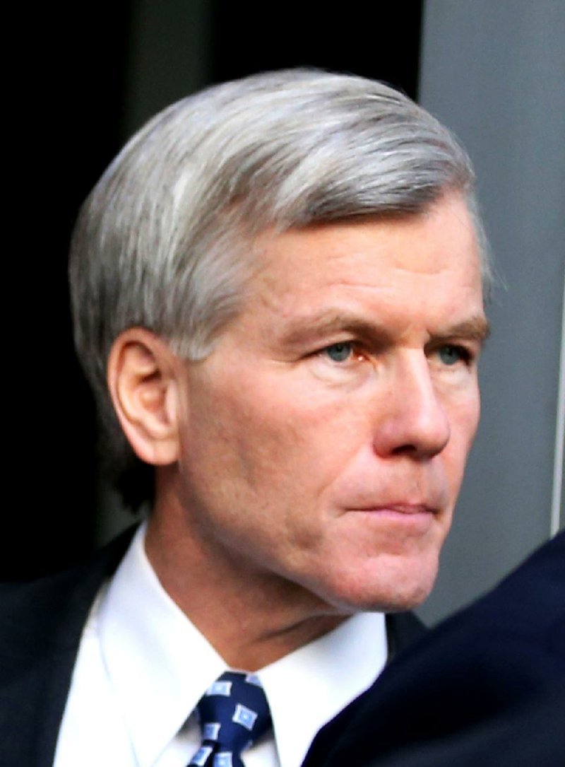 Former Virginia Gov. Bob McDonnell looked grim  as he left the federal courthouse in Richmond, Va., Monday, Aug. 25, 2014 where the federal corruption trial against the former governor and former first lady Maureen McDonnell continues into its fifth week.  (AP Photo/Richmond Times-Dispatch, Bob Brown)