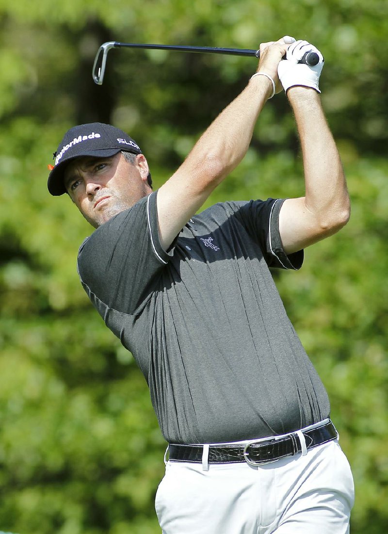 Ryan Palmer (above) took only 21 putts and made birdie on half of his holes Friday at TPC Boston, giving him an 8-under 63 and a two-shot lead over Keegan Bradley after the opening round of the Deutsche Bank Championship in Norton, Mass.