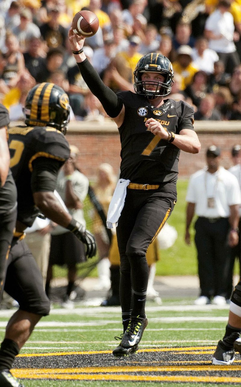 Missouri quarterback Maty Mauk completed 13 of 21 passes for 178 yards and 3 touchdowns Saturday in the Tigers’ 38-18 victory over South Dakota State.